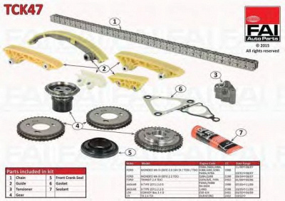 FAI AUTOPARTS tck47 -  Комплект цепи привода распредвала